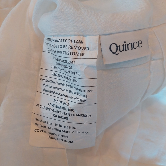 NWOT! Quince Linen Set Of 2 White Box Quilted Shams! --King (S4) - Picture 6 of 8